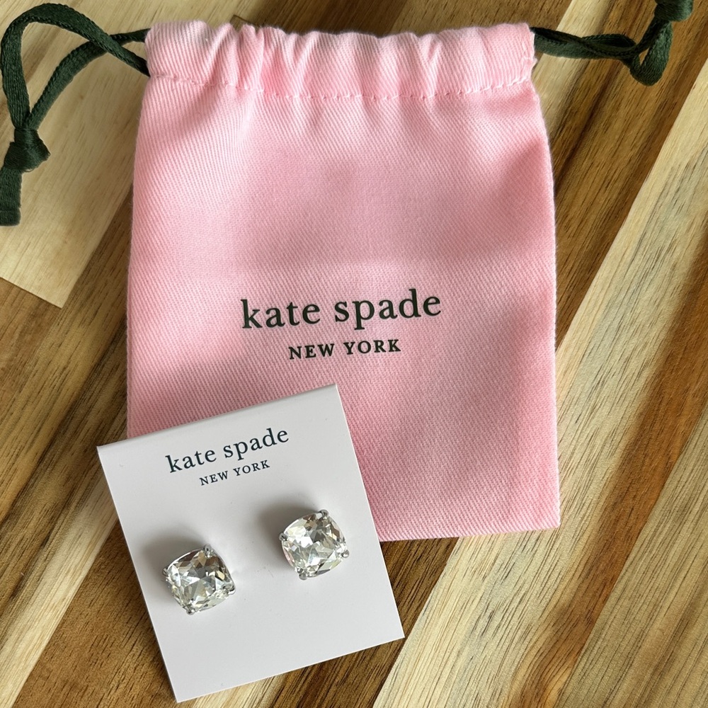 kate spade Square Stud Silver Earrings